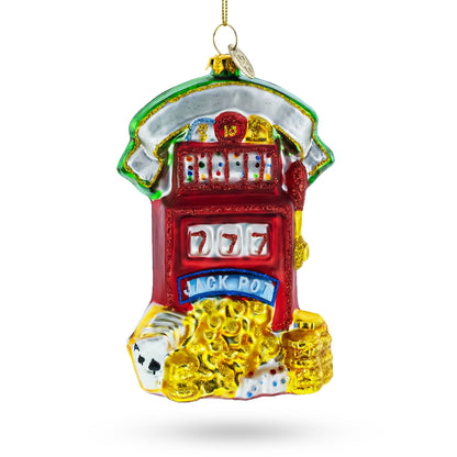 Jackpot Casino Slot Machine Glass Christmas Ornament BestPysanky
