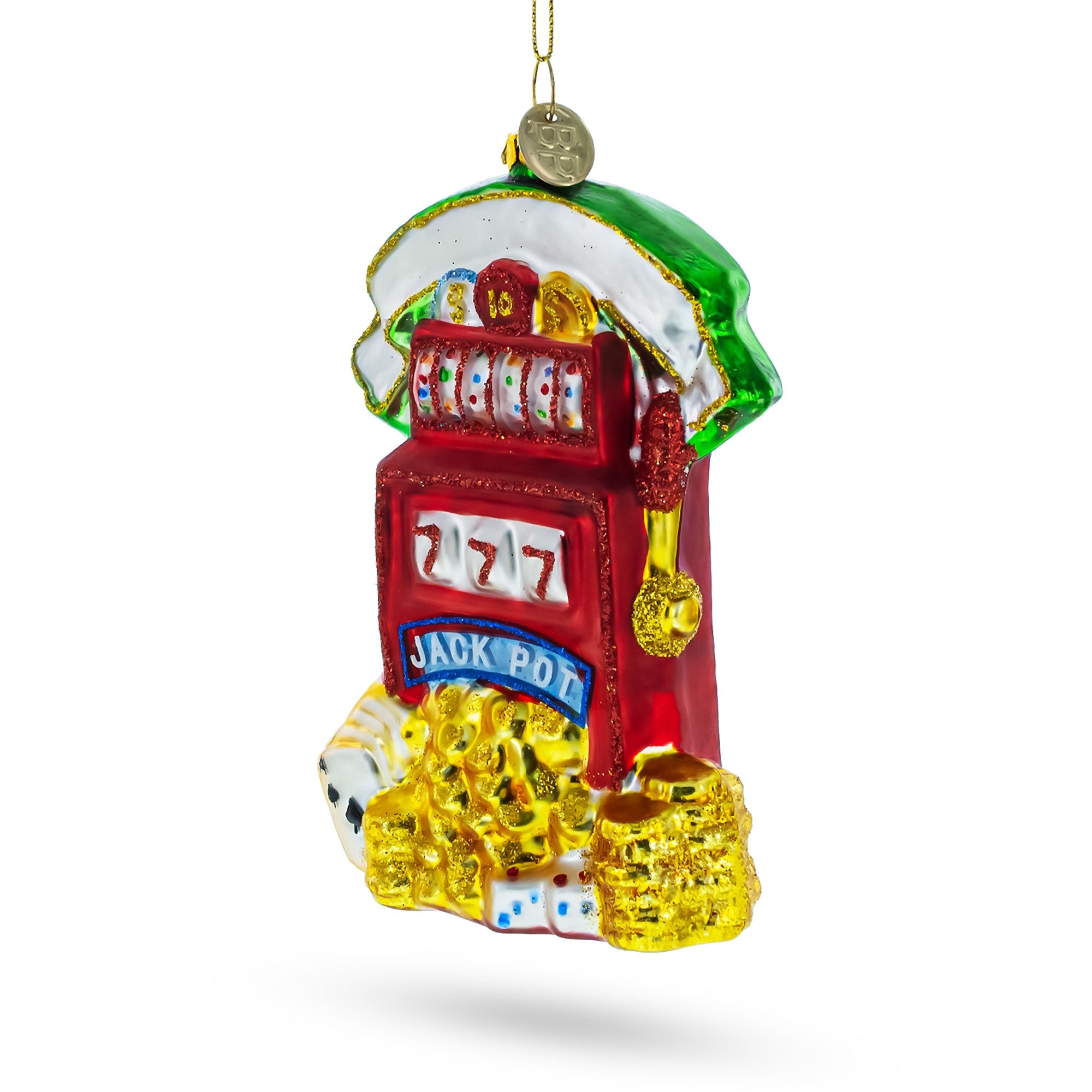 Jackpot Casino Slot Machine Glass Christmas Ornament BestPysanky