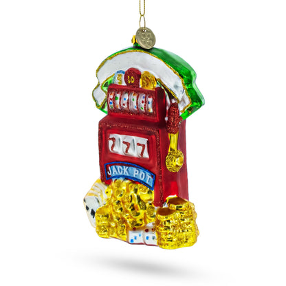 Jackpot Casino Slot Machine Glass Christmas Ornament BestPysanky