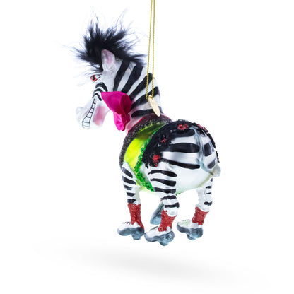 Zebra in Costume Glass Christmas Ornament BestPysanky