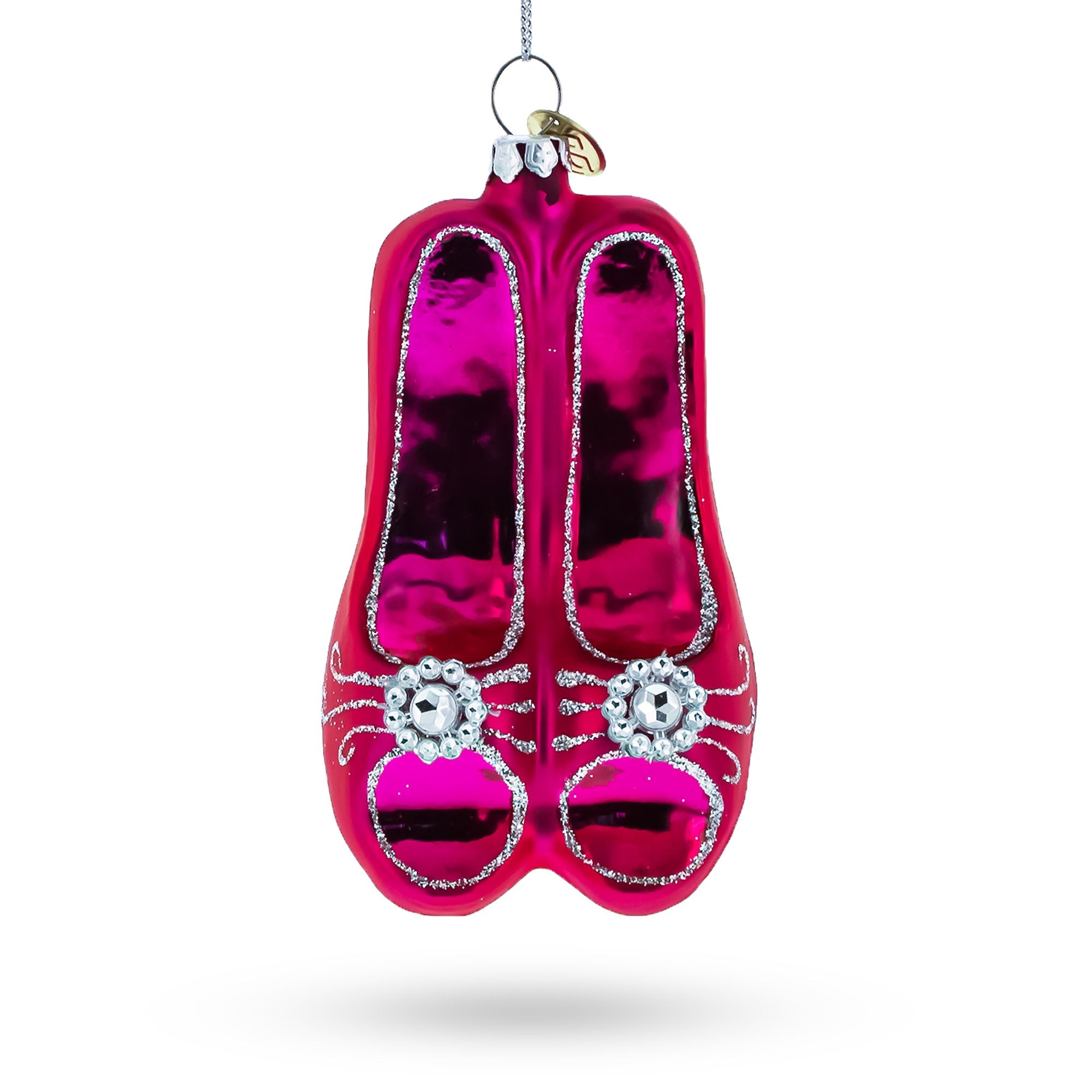 Chic Pink High Heels Glass Christmas Ornament