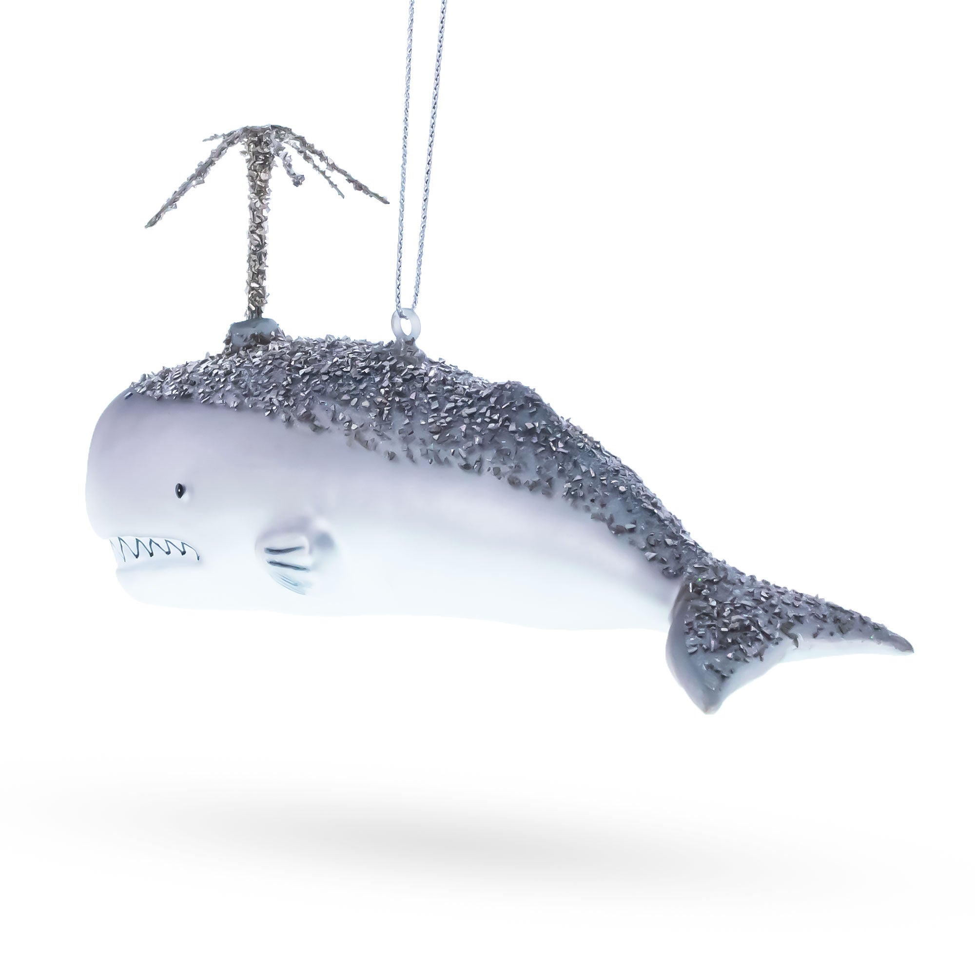 Whale Glass Christmas Ornament