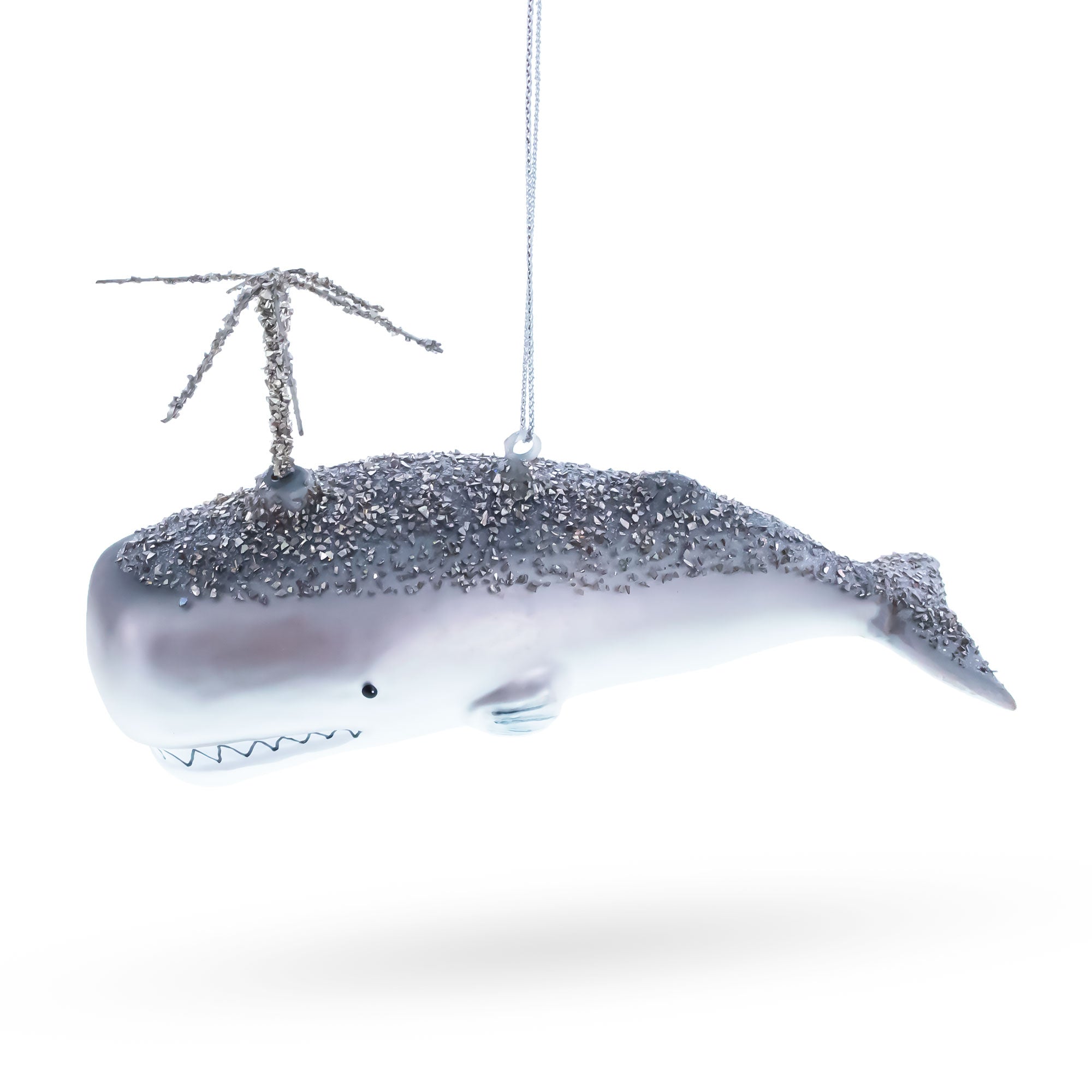 Whale Glass Christmas Ornament