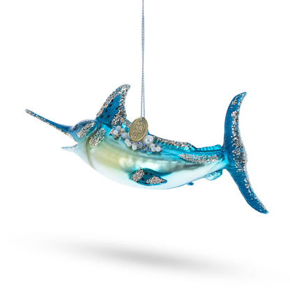 Marlin Fish Glass Christmas Ornament