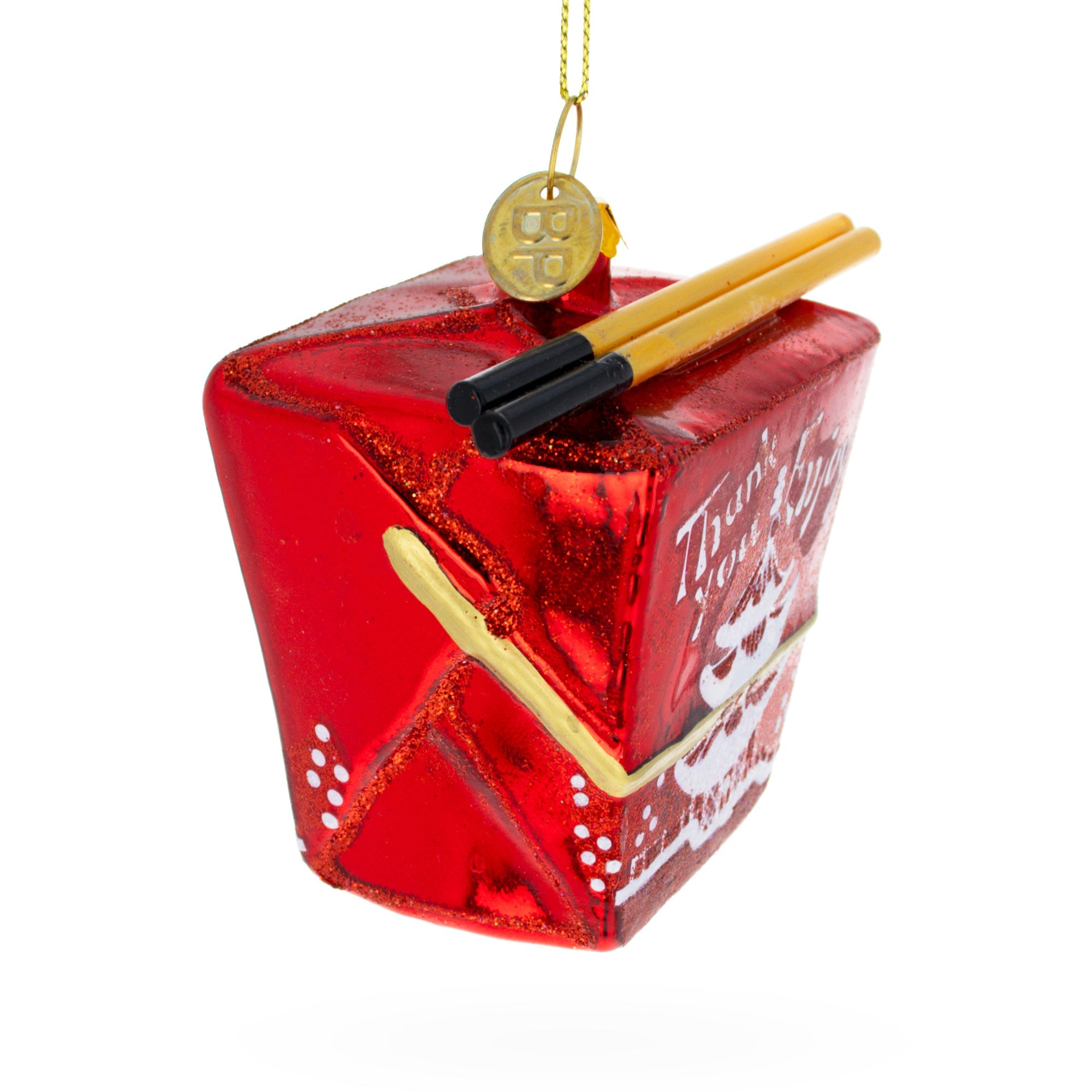 Chinese Takeout Glass Christmas Ornament