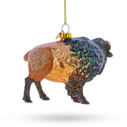 Walking Bison Glass Christmas Ornament BestPysanky