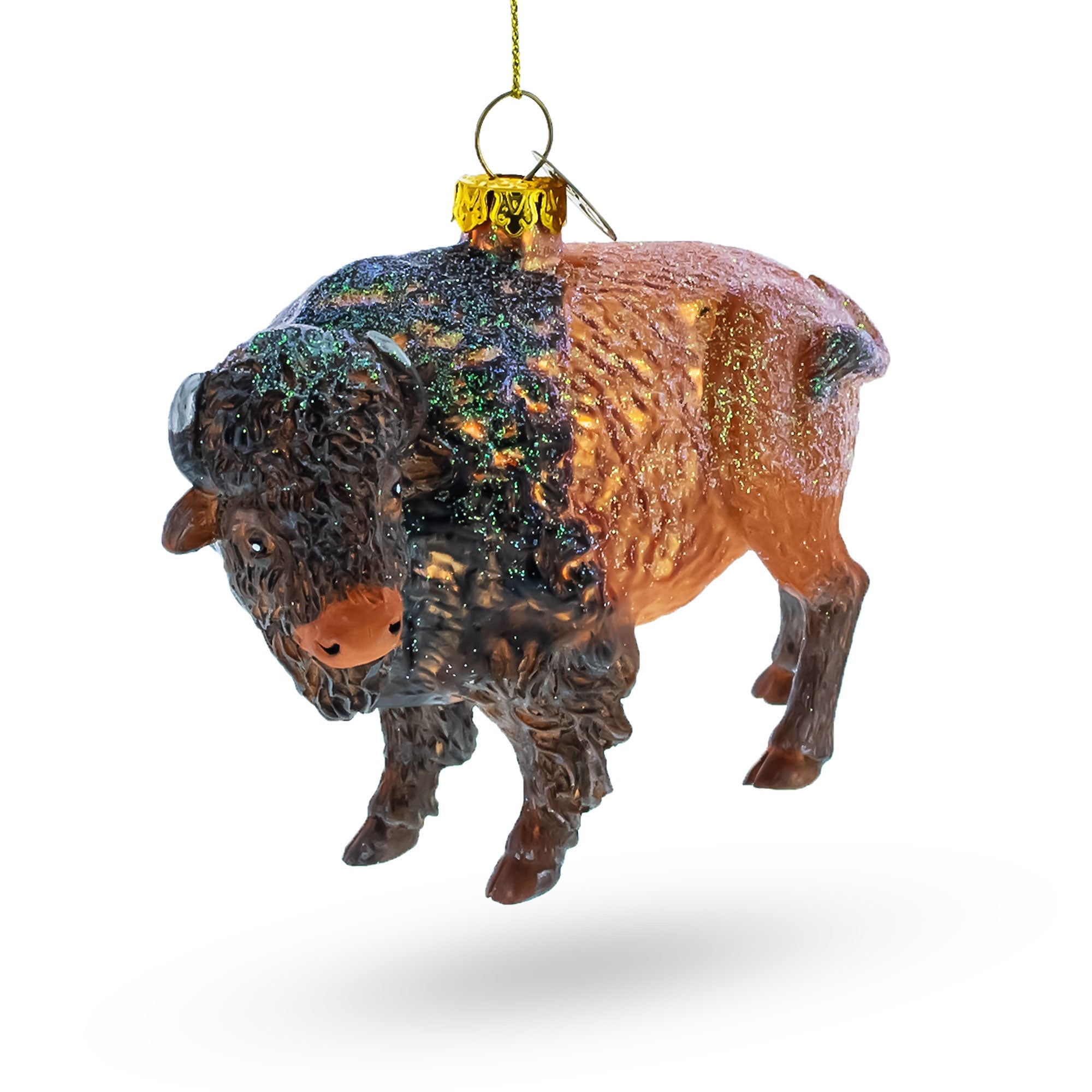 Walking Bison Glass Christmas Ornament BestPysanky