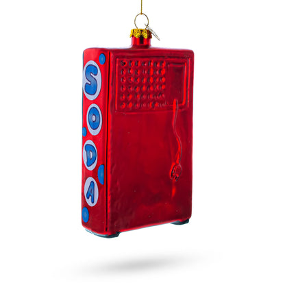 Soda Vending Machine Glass Christmas Ornament