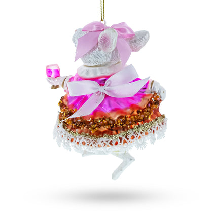 Mouse Toasting with Wine Glass Christmas Ornament