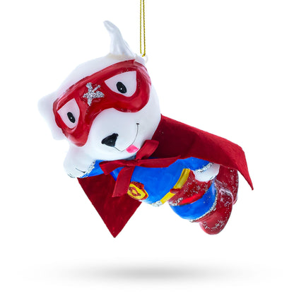 Super Dog Hero Glass Christmas Ornament BestPysanky