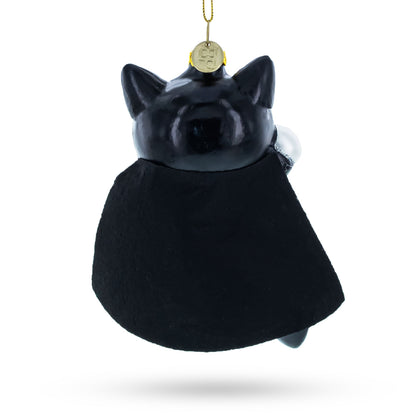 Superhero Kitty Glass Christmas Ornament