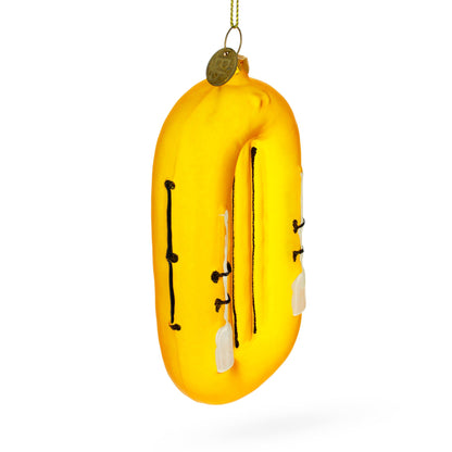 Yellow Rubber Boat Glass Christmas Ornament BestPysanky