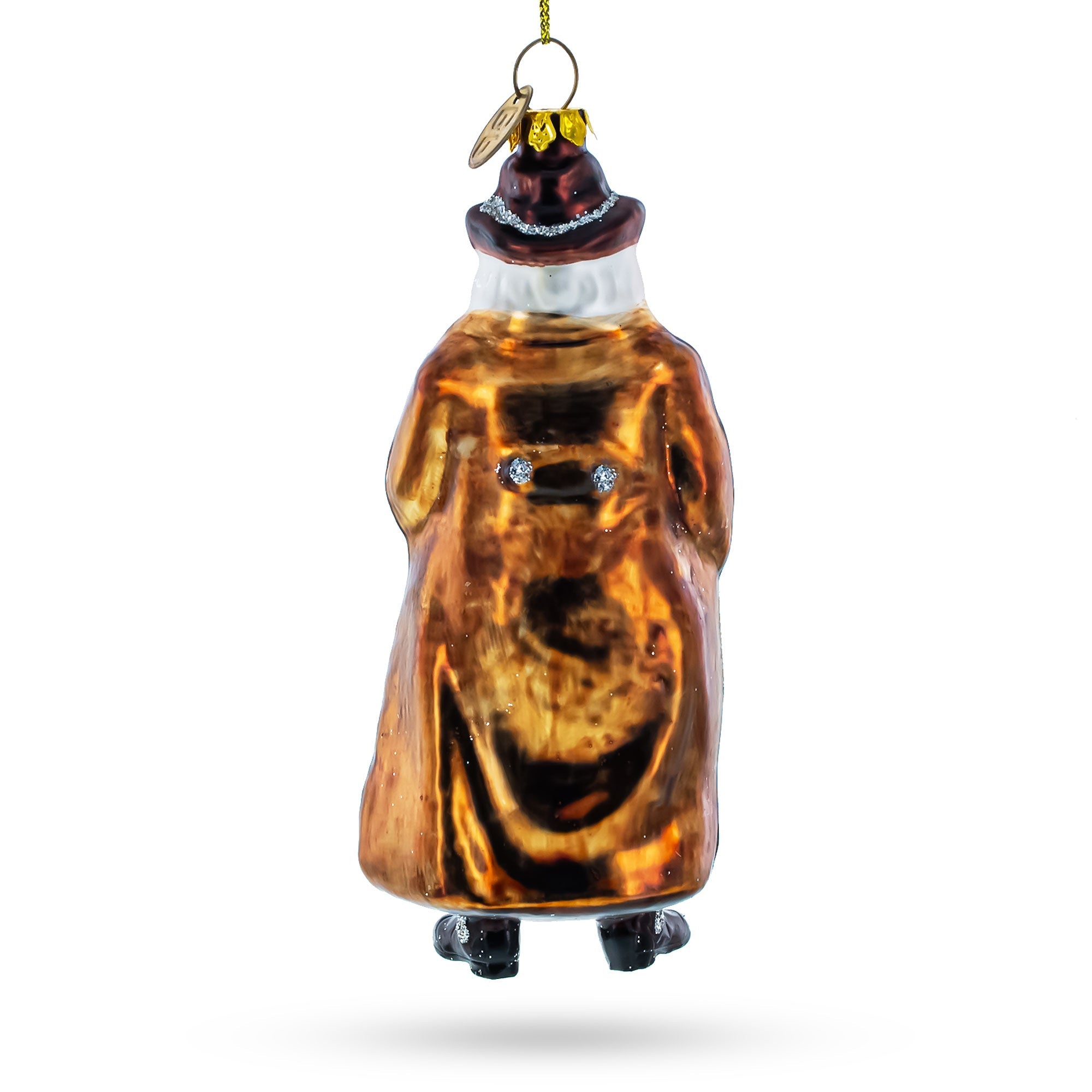 Cowboy Santa Skillfully Twirling a Lasso Glass Christmas Ornament