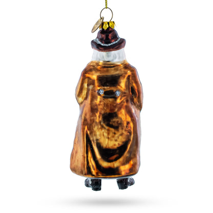 Cowboy Santa Skillfully Twirling a Lasso Glass Christmas Ornament