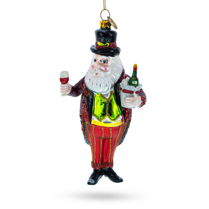 Sommelier Santa with Wine Glass Christmas Ornament