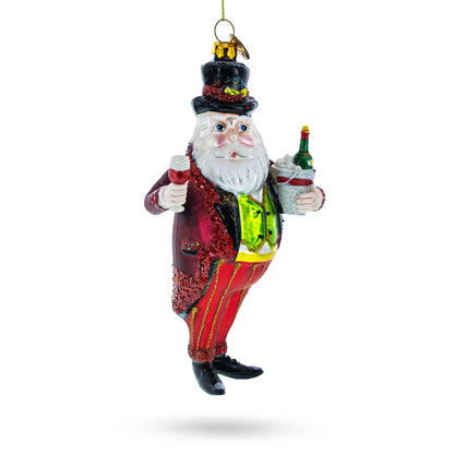 Sommelier Santa with Wine Glass Christmas Ornament