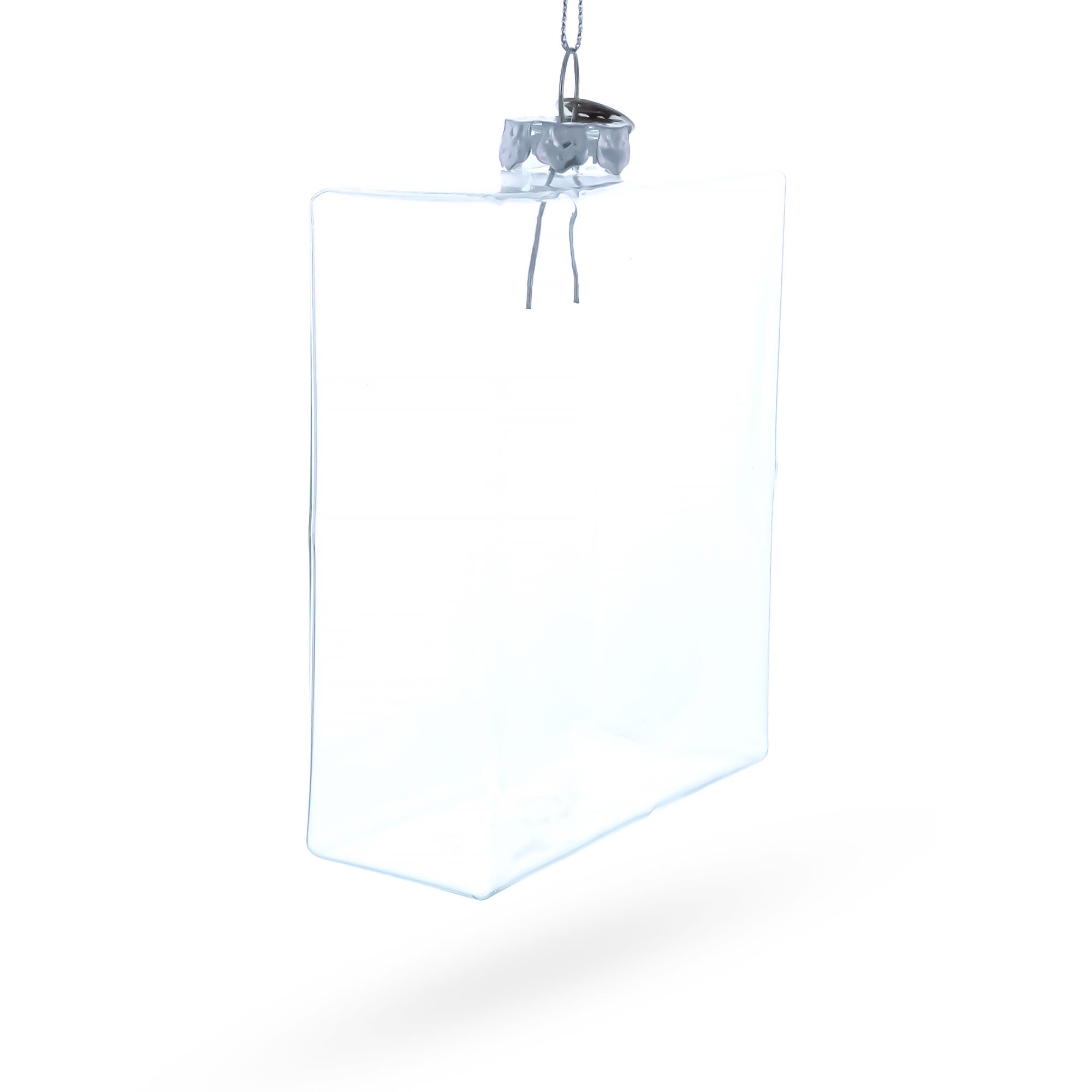 Flask Clear Glass Christmas Ornament