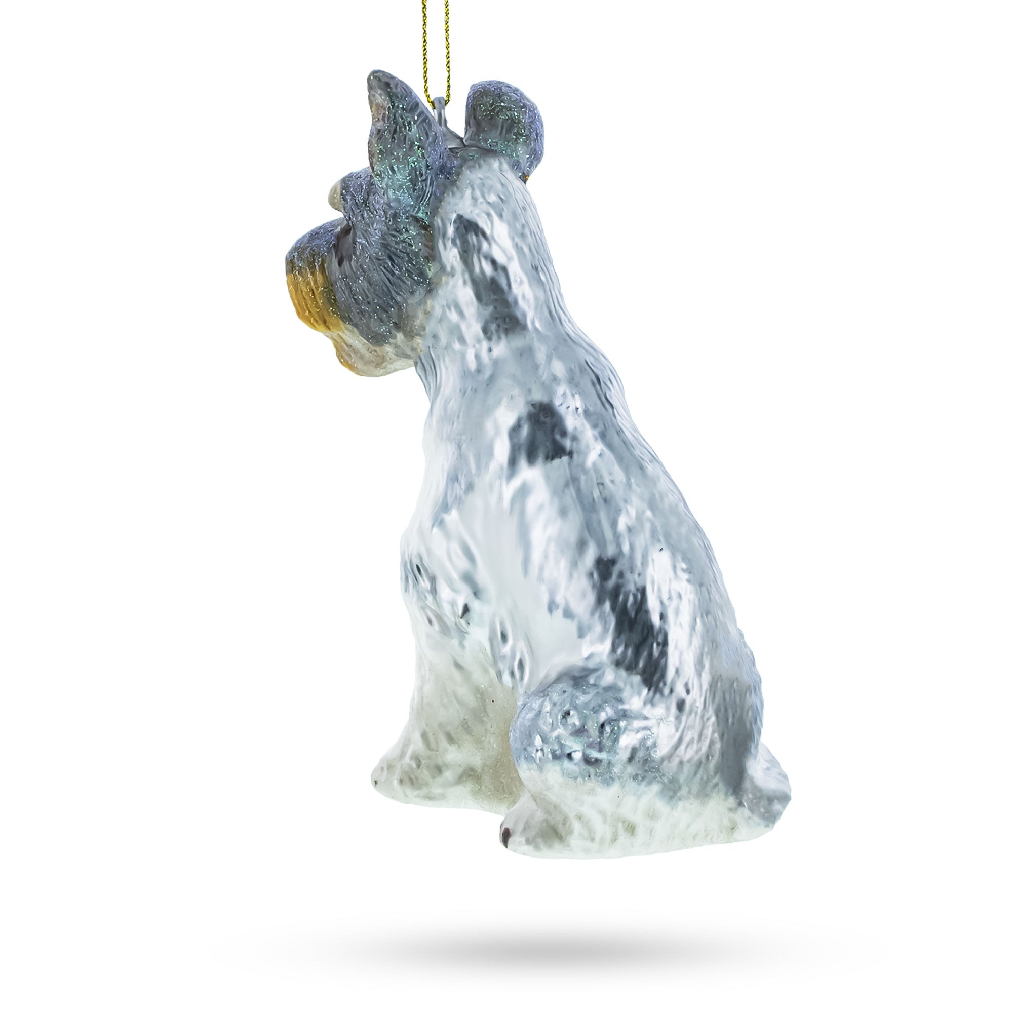 Schnauzer Sitting Pretty Glass Christmas Ornament