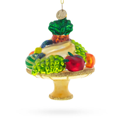 Sumptuous Fruit Platter Glass Christmas Ornament
