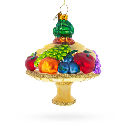 Sumptuous Fruit Platter Glass Christmas Ornament