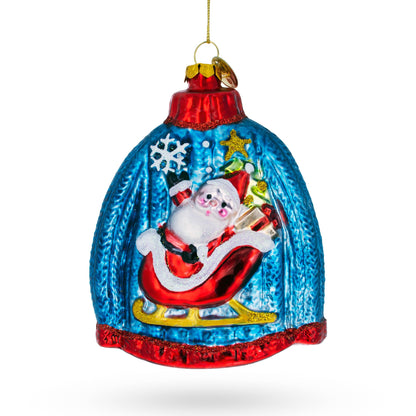 Sweater with Santa with Sleigh Glass Christmas Ornament BestPysanky