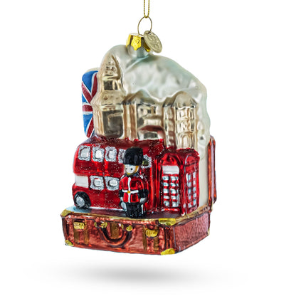 London Landmarks, United Kingdom Glass Christmas Ornament