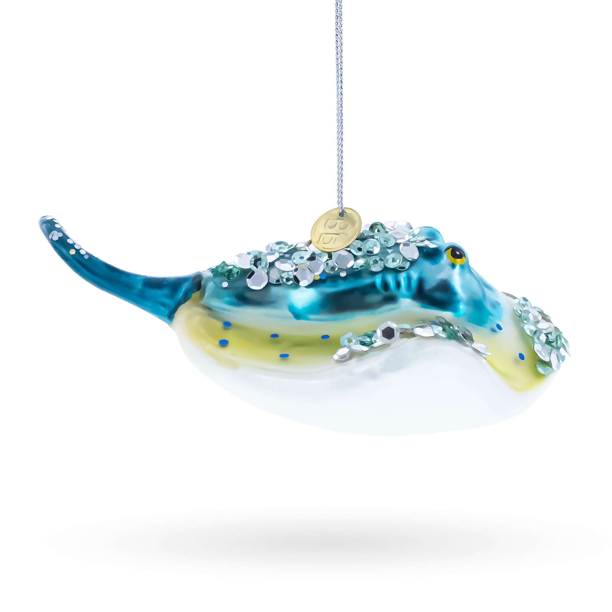 Blue Stingray Glass Christmas Ornament