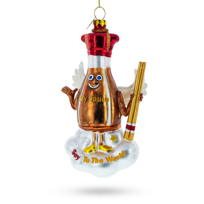 Soy Sauce with Chopsticks Glass Christmas Ornament BestPysanky