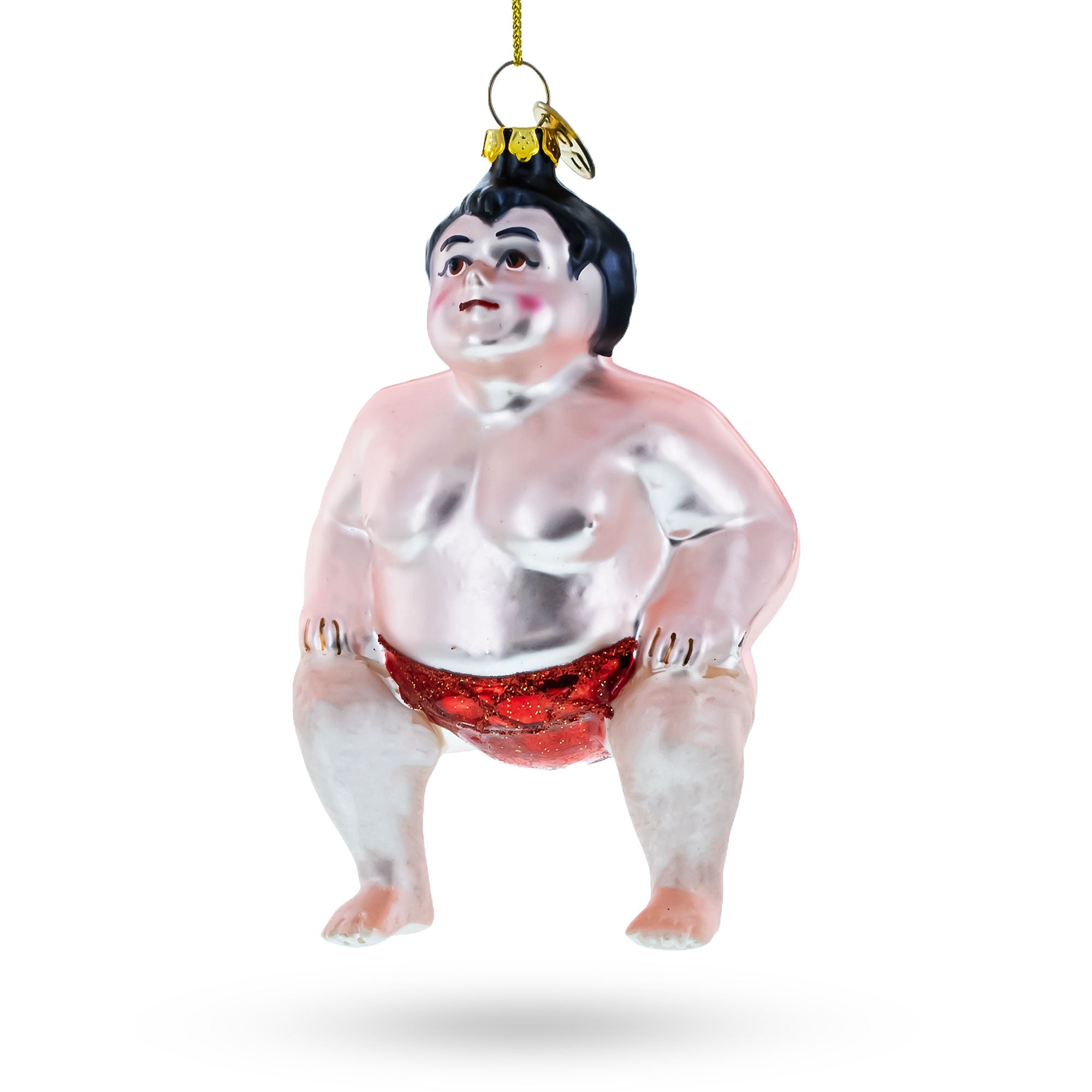 Sumo Wrestler Glass Christmas Ornament BestPysanky