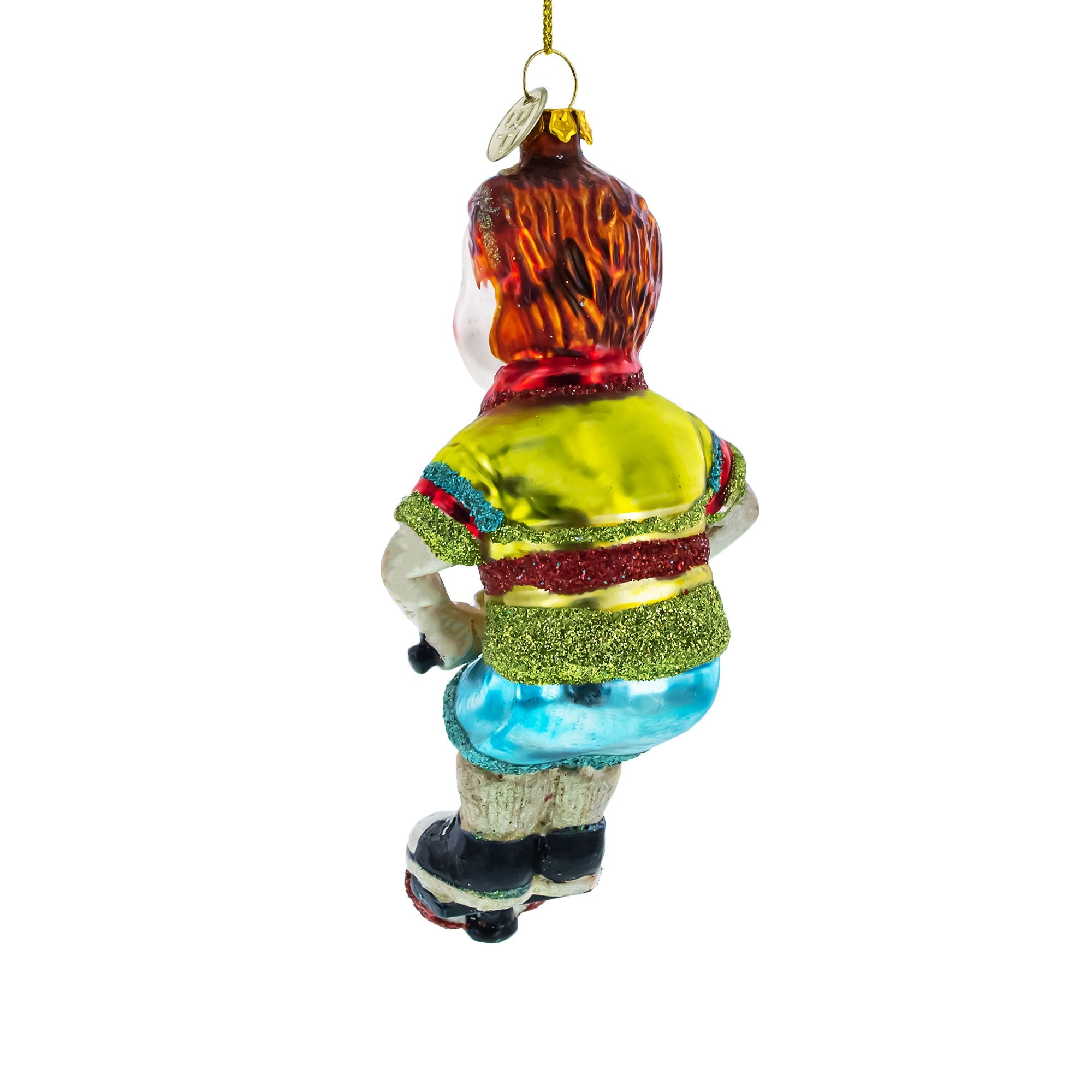Vintage Style Boy on Pogo Stick Glass Christmas Ornament BestPysanky