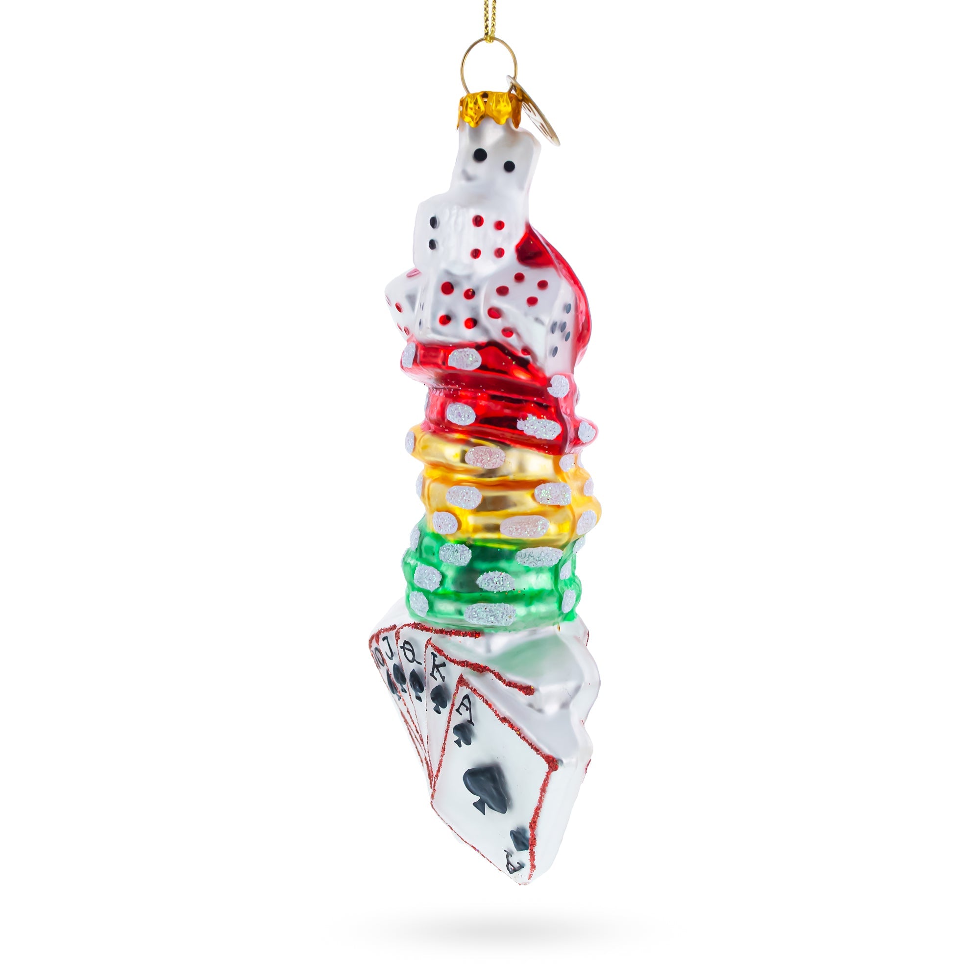 Lucky Casino Glass Christmas Ornament
