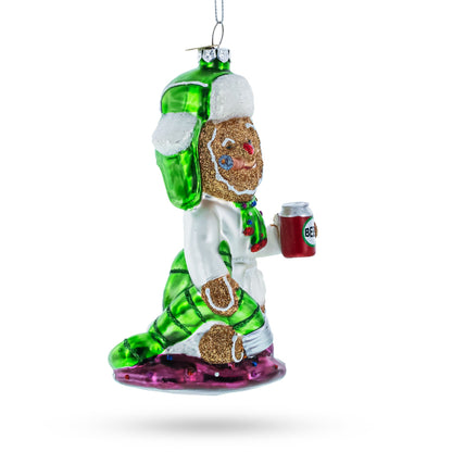 Gingerbread Party Relaxer Glass Christmas Ornament