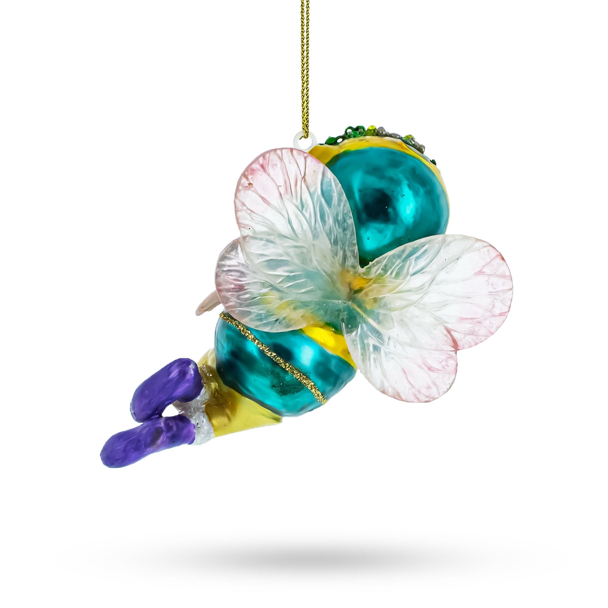Enchanting Fairy Baby Glass Christmas Ornament