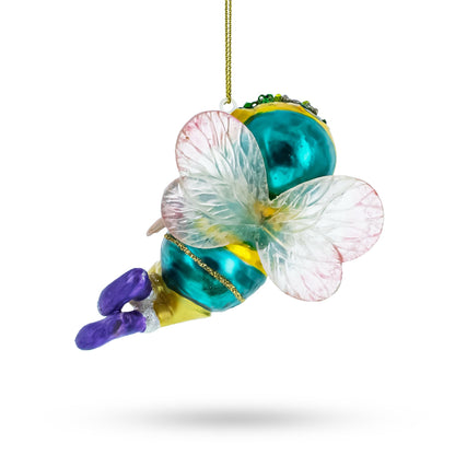 Enchanting Fairy Baby Glass Christmas Ornament