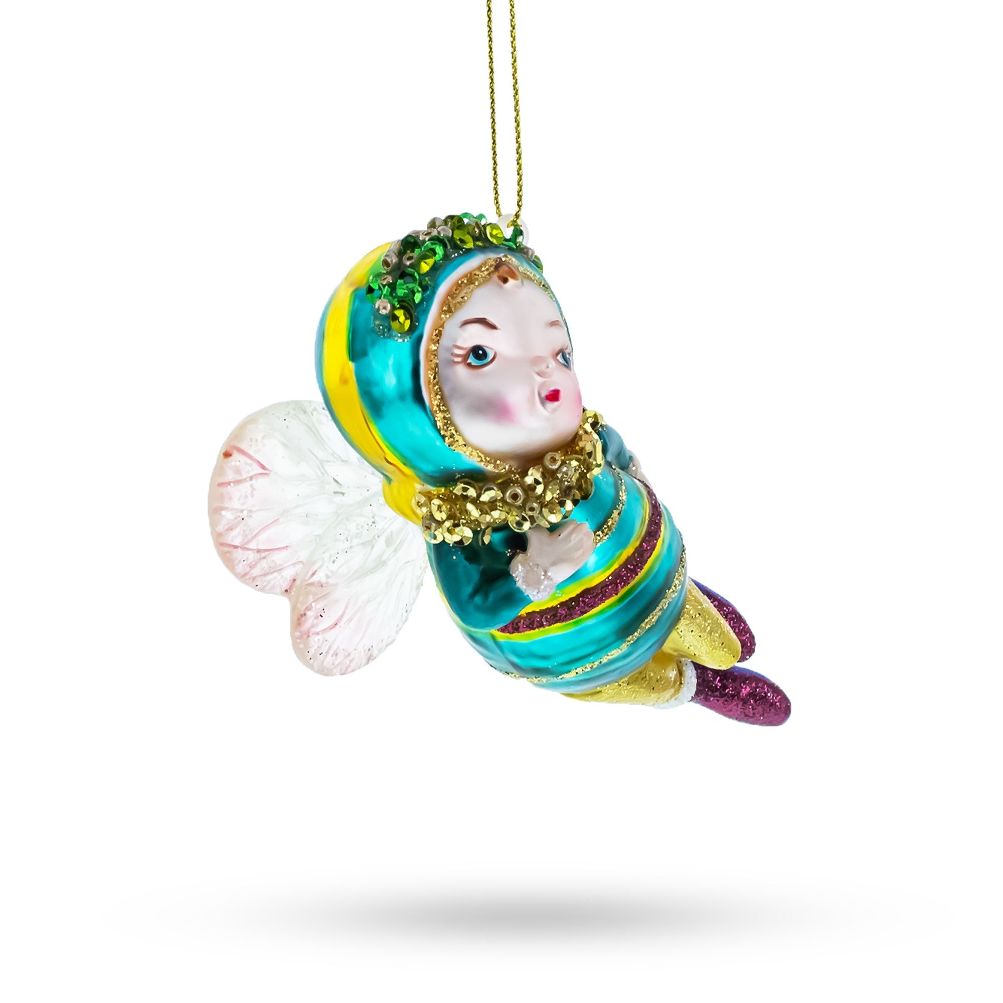Enchanting Fairy Baby Glass Christmas Ornament