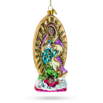 Reverent Virgin Mary Glass Christmas Ornament