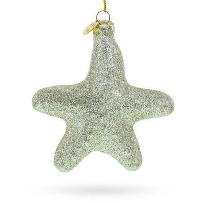 Golden Gleaming Star "Joy" Glass Christmas Ornament