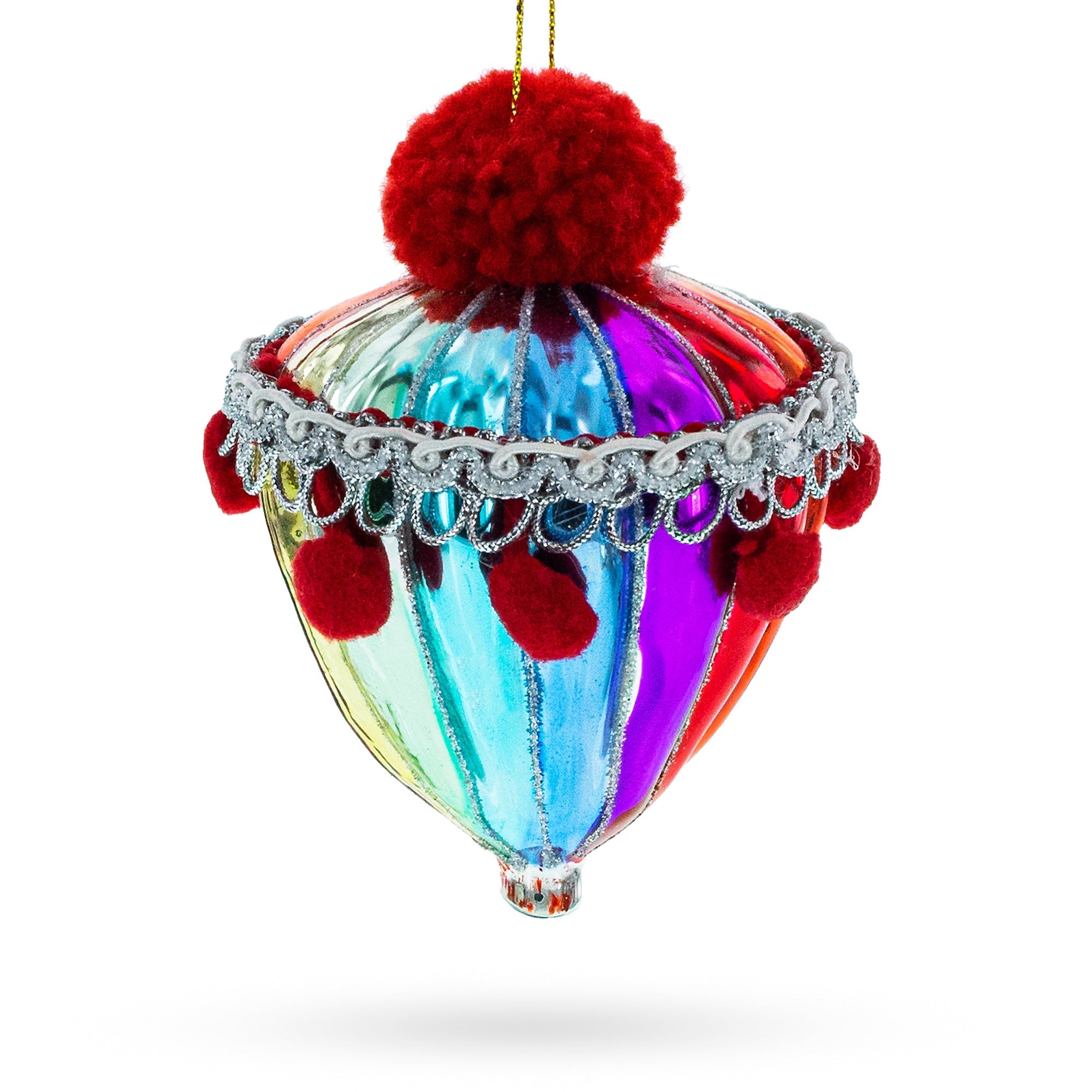 Vibrant Carnival Balloon Glass Christmas Ornament