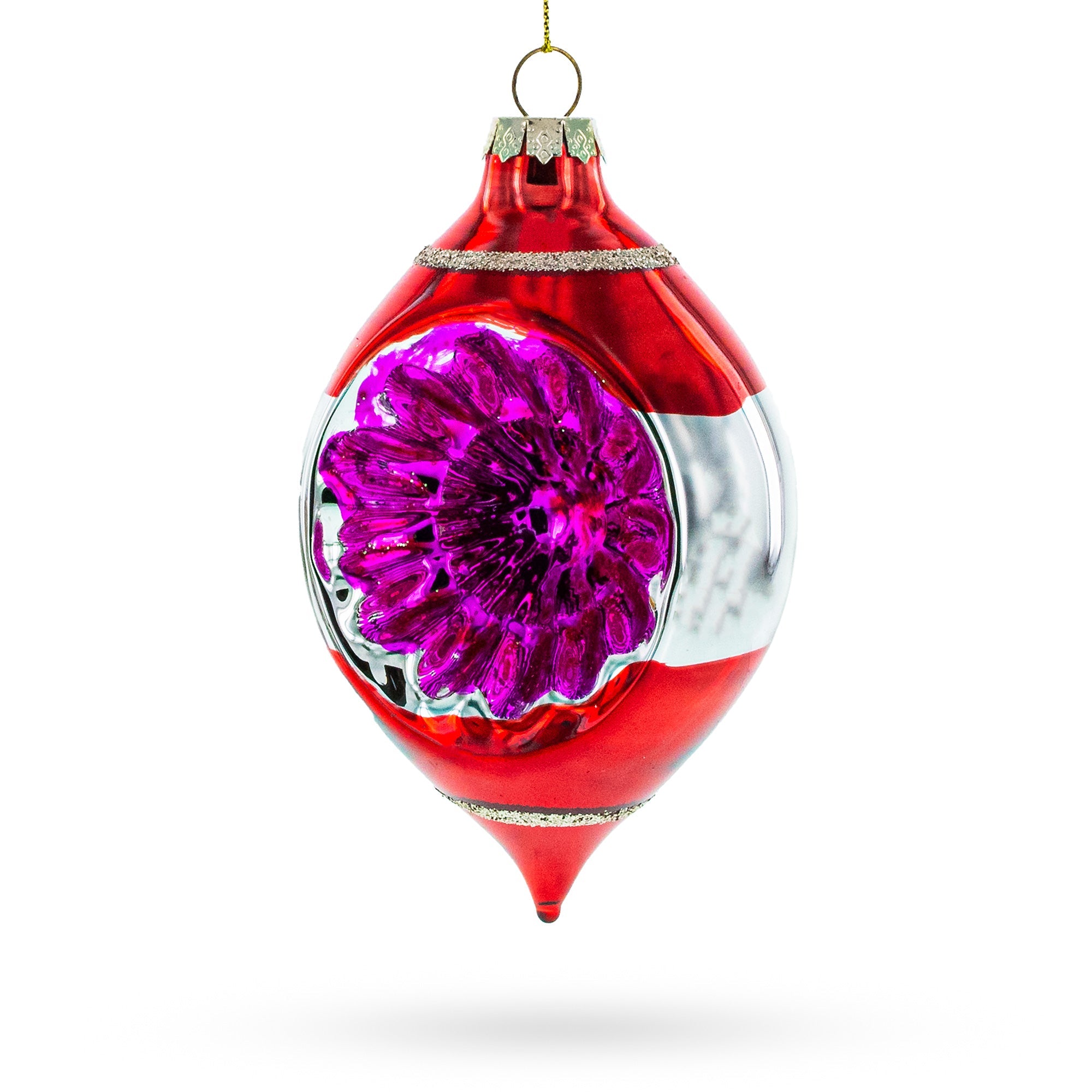 Vintage-Inspired Tinsel Glass Christmas Ornament