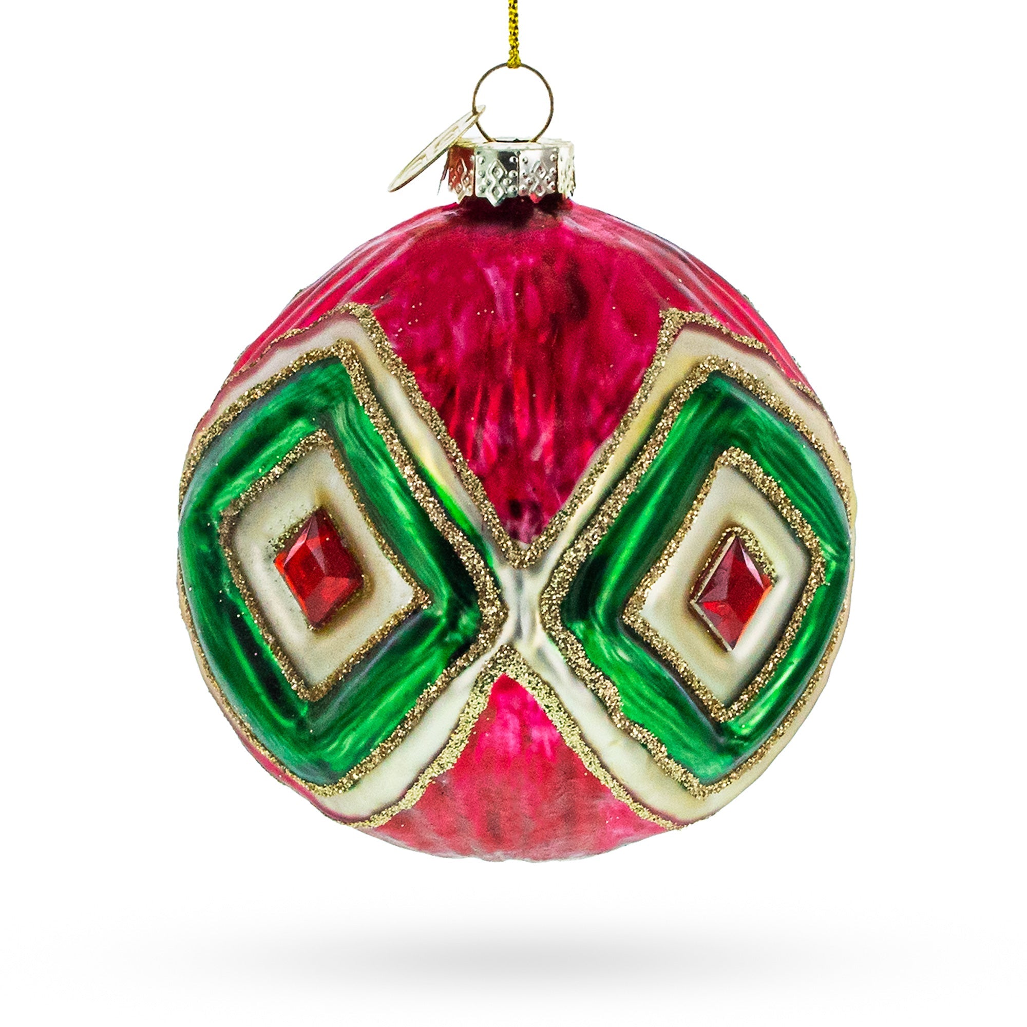 Vintage-Inspired Multicolored Glass Christmas Ornament