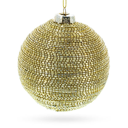 Beaded Gold Glass Ball -Glass Christmas Ornament BestPysanky