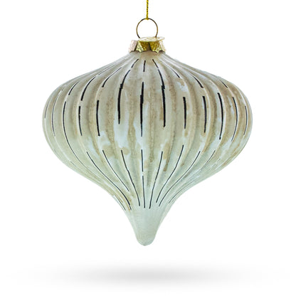 Ribbed Antique-Style Onion Finial -Glass Christmas Ornament
