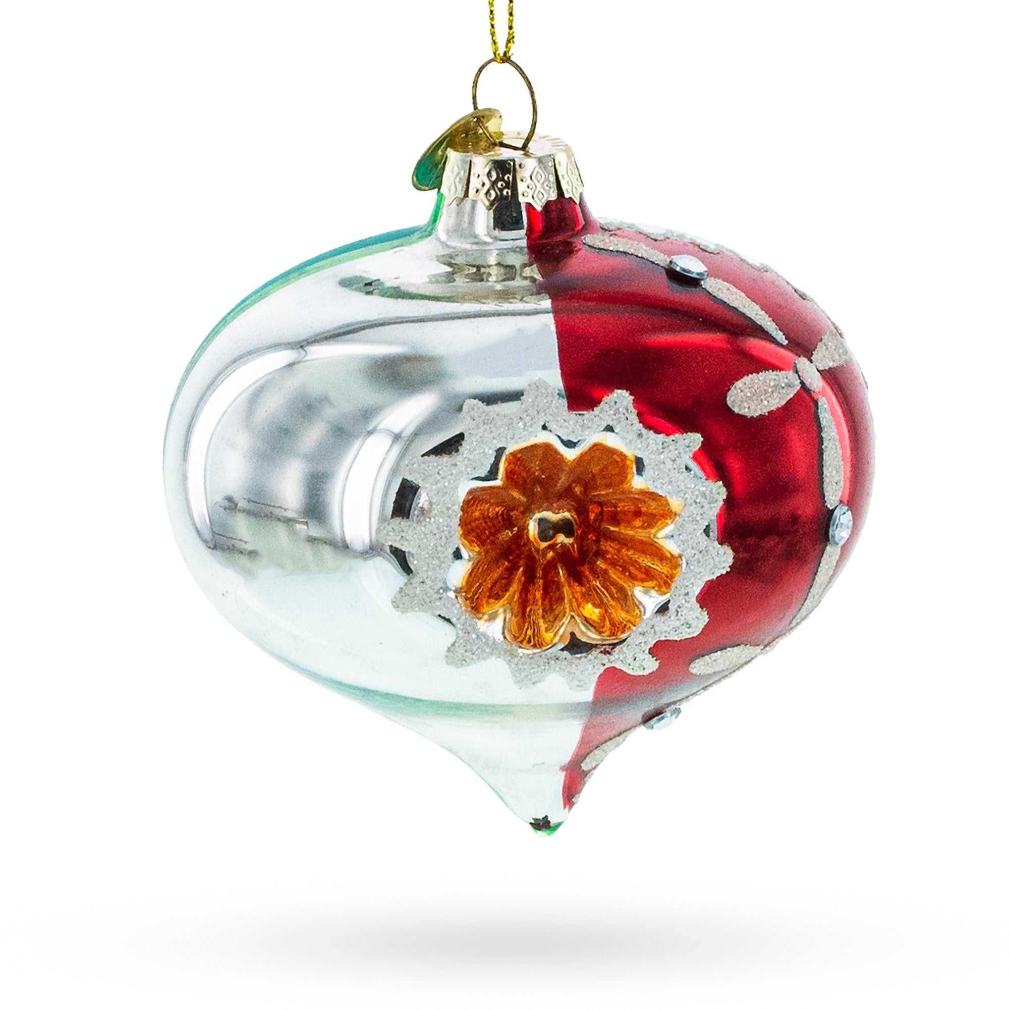 Retro Red Onion Vintage-Inspired Glass Christmas Ornament