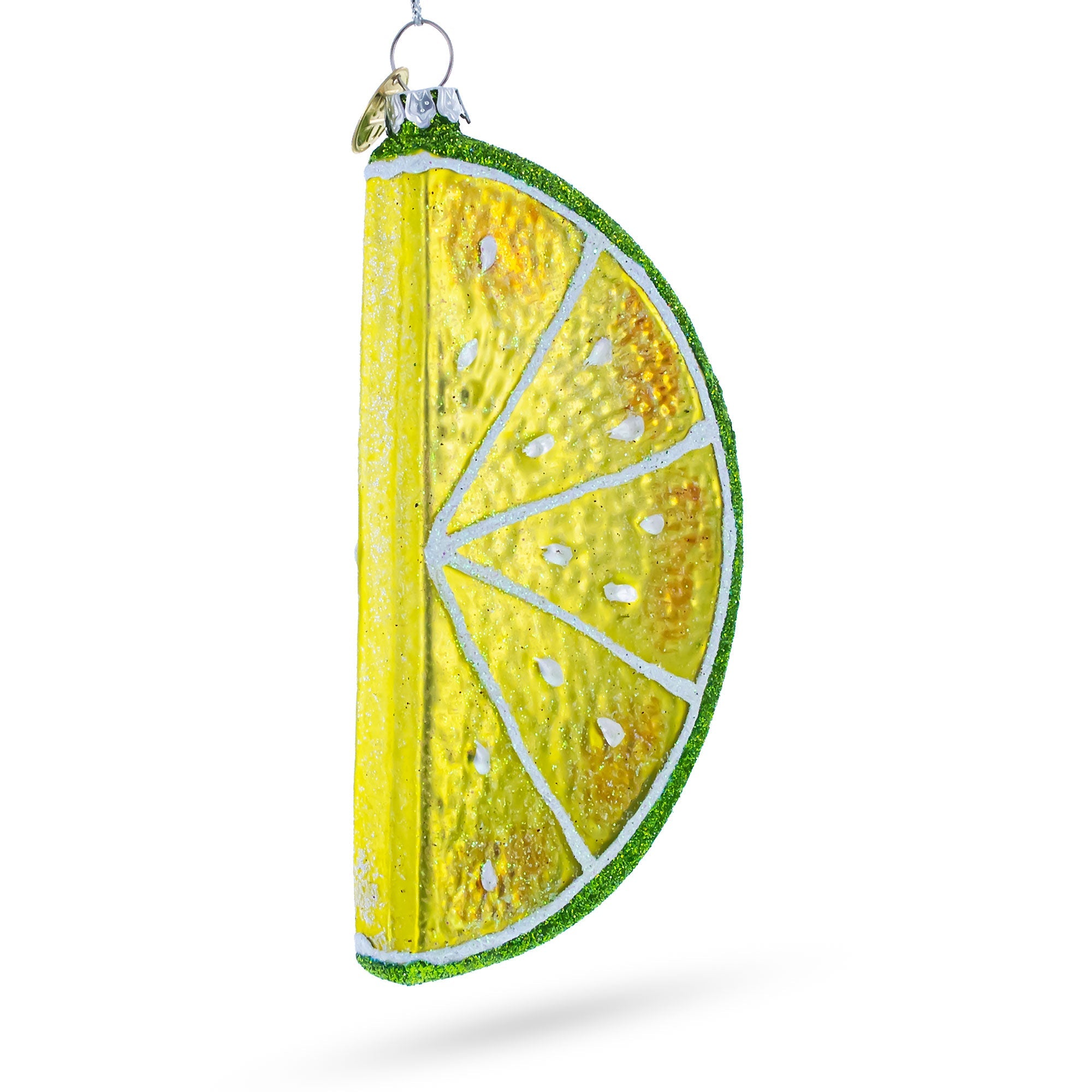 Slice of Lime Glass Christmas Ornament