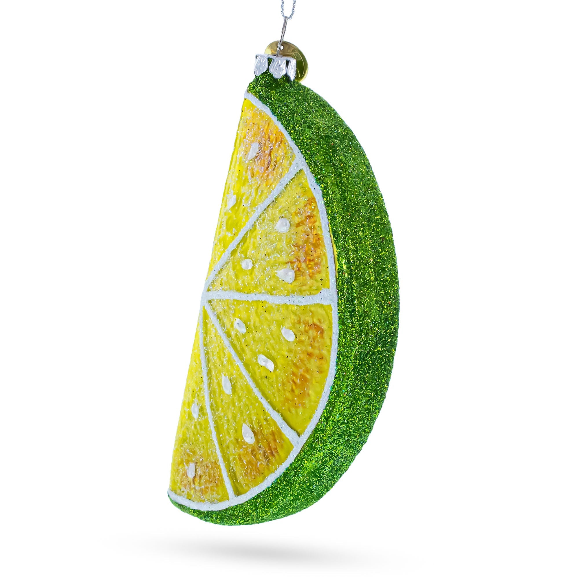 Slice of Lime Glass Christmas Ornament