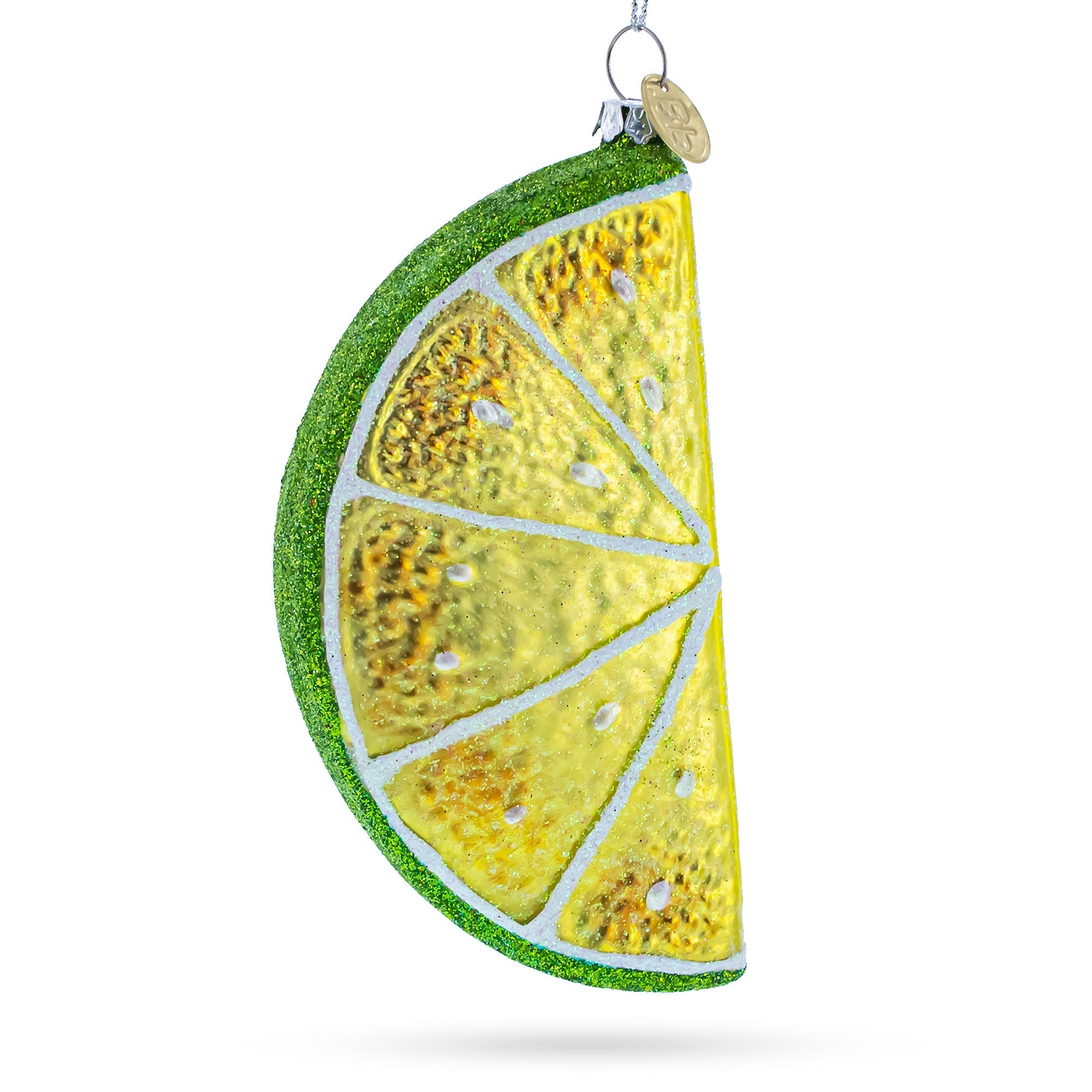 Slice of Lime Glass Christmas Ornament