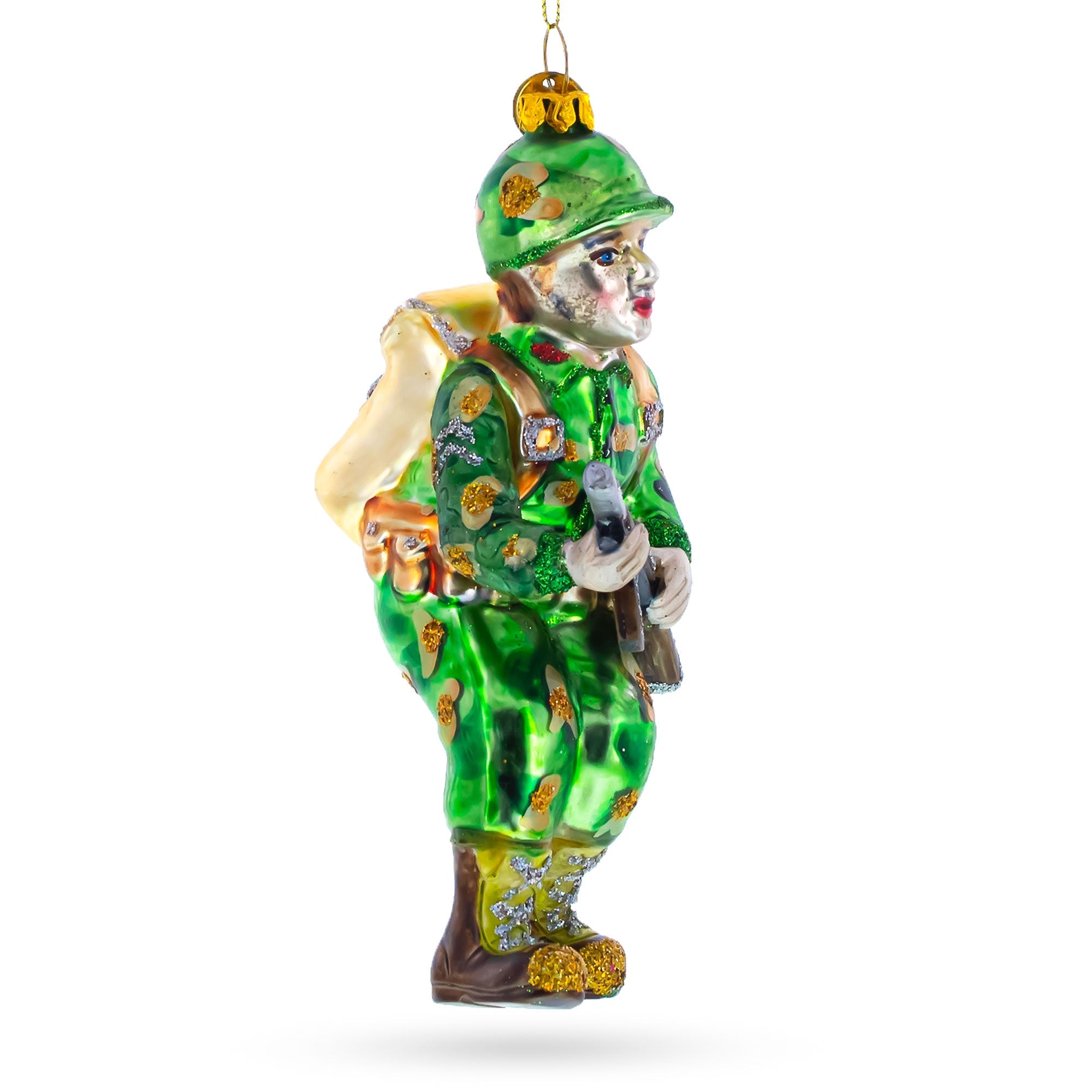 Soldier Glass Christmas Ornament