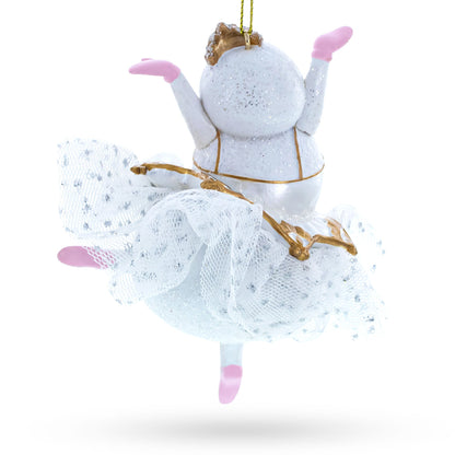 Snow Girl Ballerina Glass Christmas Ornament