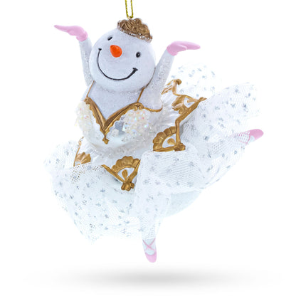 Snow Girl Ballerina Glass Christmas Ornament