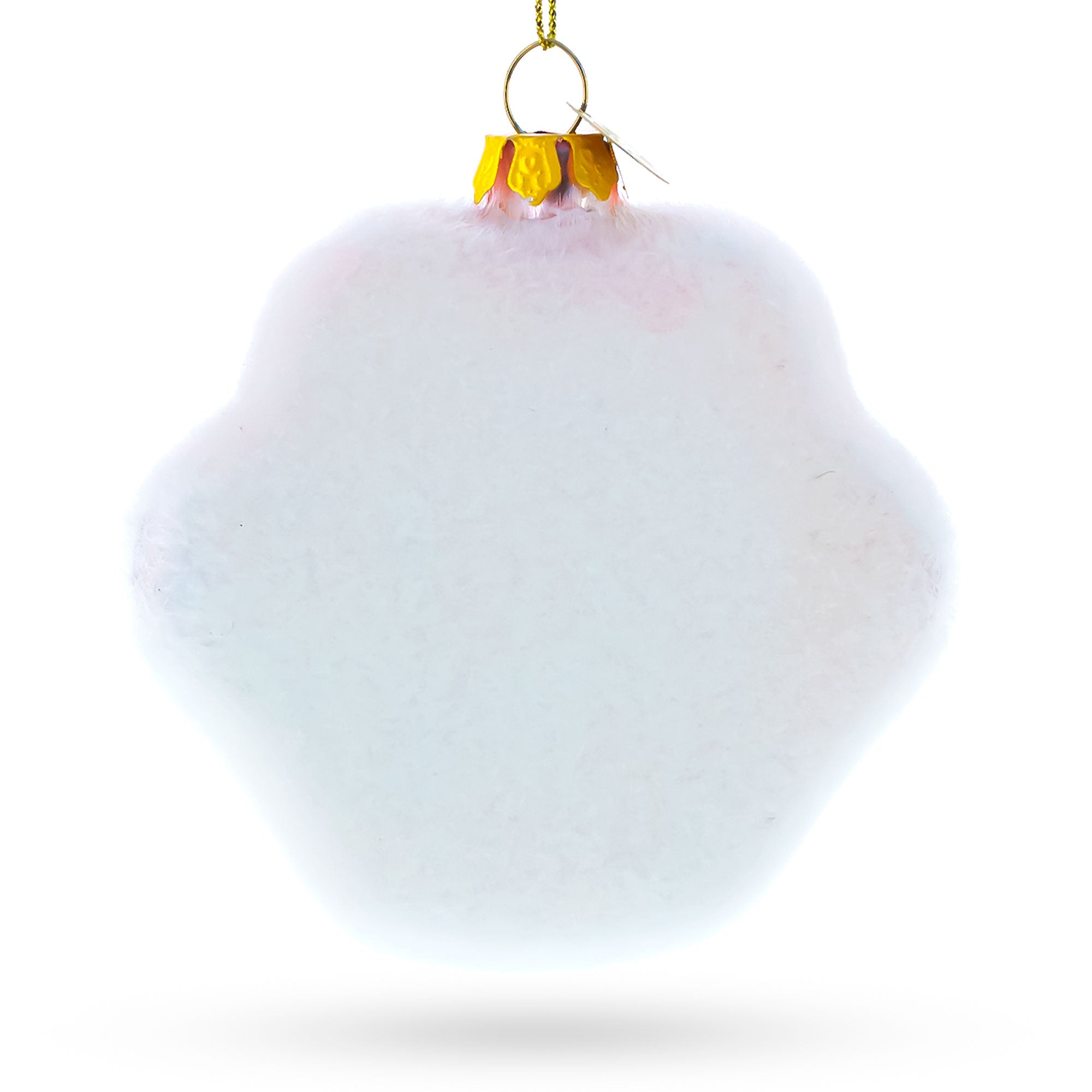 White Paw Glass Christmas Ornament